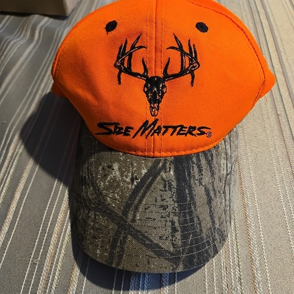 Outdoor Cap Co Size Matters Buck Skull Camouflage Q3 Neon Orange Camo Cap - Picture 9 of 13